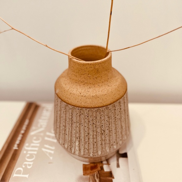 BOHO HANDMADE POTTERY PIECE VASE/PLANT POT/WOODEN SPOON HOLDER EUC - Picture 9 of 14